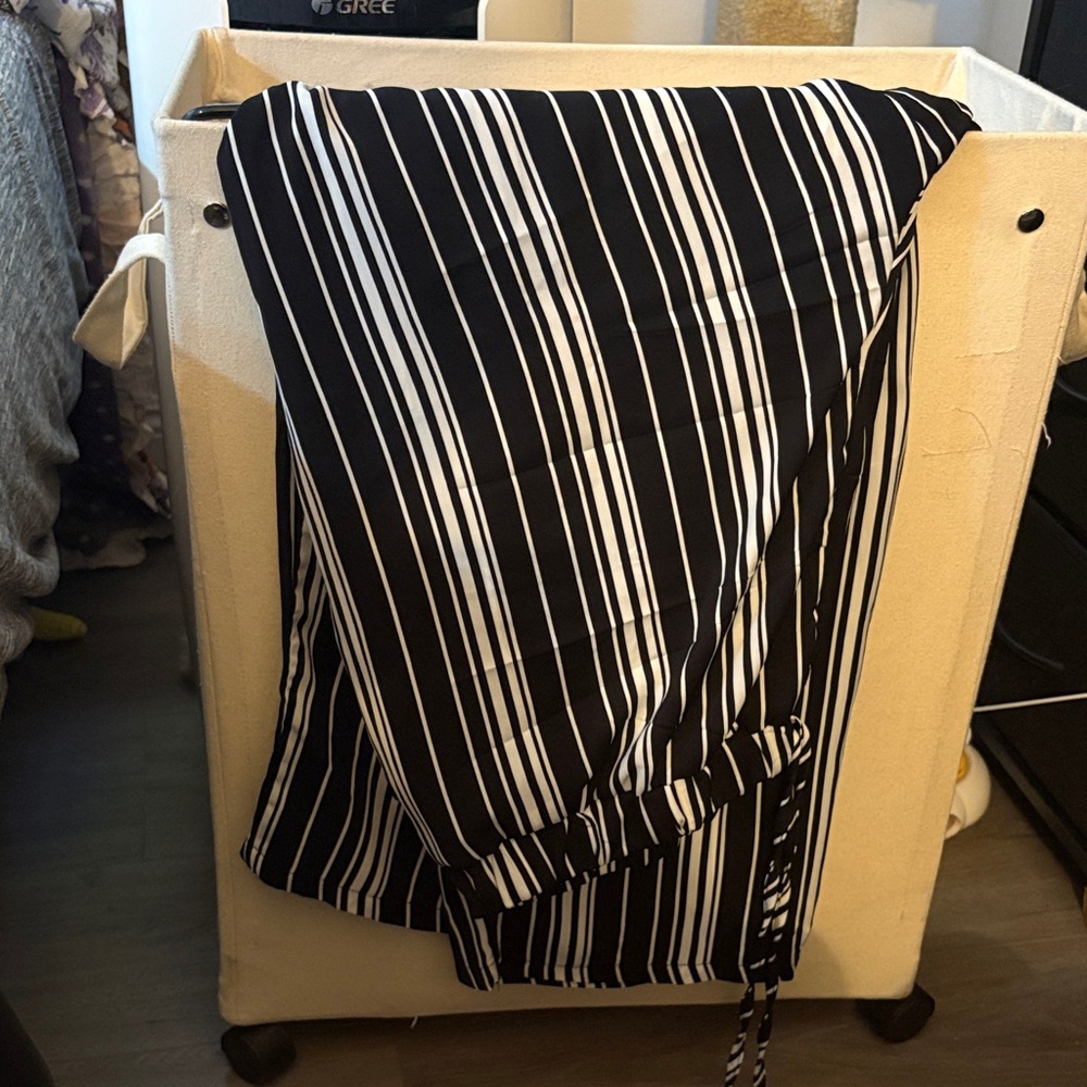 Black and White Striped Pants